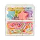 MINISO BASIC SERIES DOUBLE-LAYER HAIR CLAW CLIPS & HAIR TIES ( 220 PCS ) 2014729210105 HAIR CLIPS IN STORAGE BOX-4