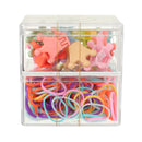 MINISO BASIC SERIES DOUBLE-LAYER HAIR CLAW CLIPS & HAIR TIES ( 220 PCS ) 2014729210105 HAIR CLIPS IN STORAGE BOX-2