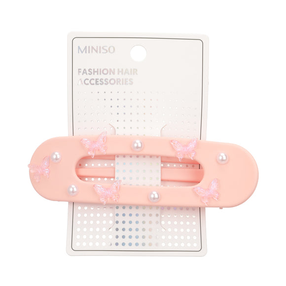 MINISO PINK GLOBE SERIES BUTTERFLY OVAL HAIR CLIP (1 PC) 2014736110108 HAIR CLIPPERS