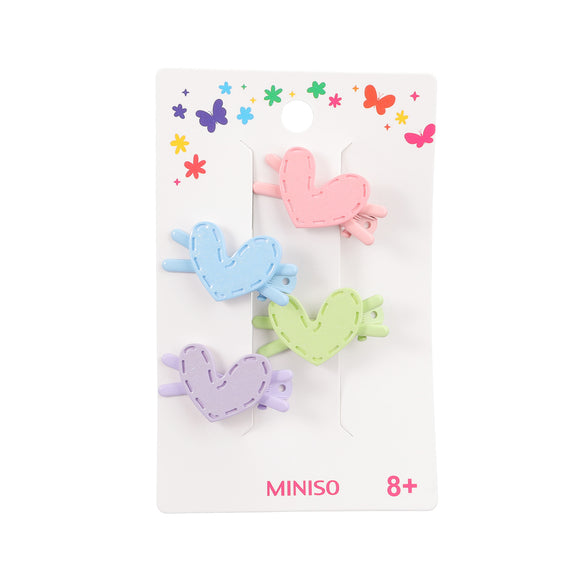 MINISO FUN SERIES BEAR RABBIT HEART HAIR CLIP (4 PCS) 2014736810107 HAIR CLIPPERS