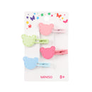 MINISO FUN SERIES BEAR RABBIT HEART HAIR CLIP (4 PCS) 2014736810107 HAIR CLIPPERS-1