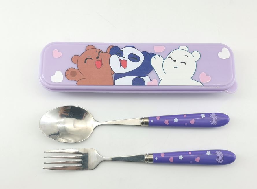 MINISO WE BABY BEARS COLLECTION FLATWARE SET ( FORK & SPOON ) 2014950610101 LIFE DEPARTMENT
