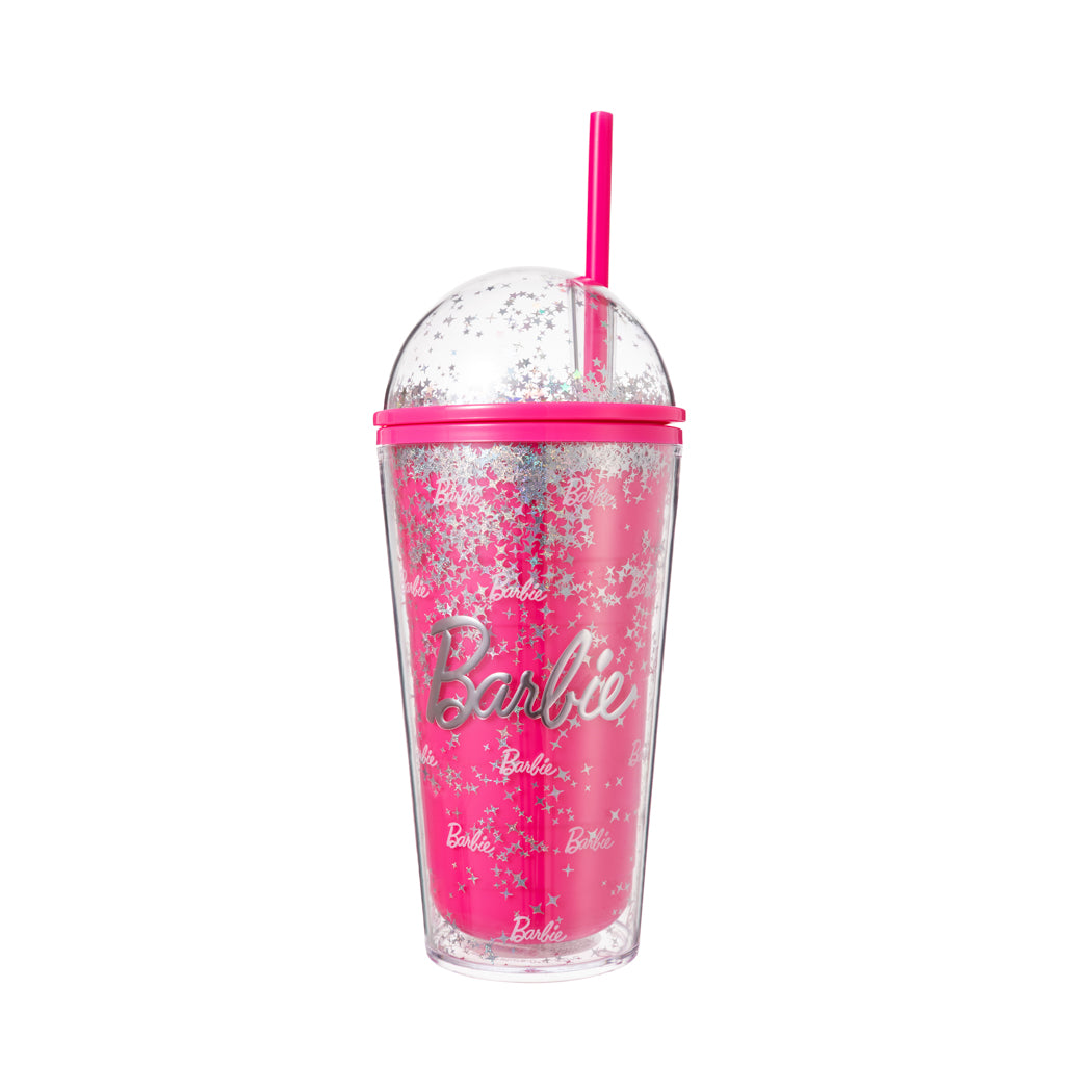 MINISO BARBIE COLLECTION DOUBLE WALL PLASTIC TUMBLER WITH STRAW (600ML) 2015031010100 PLASTIC WATER BOTTLE