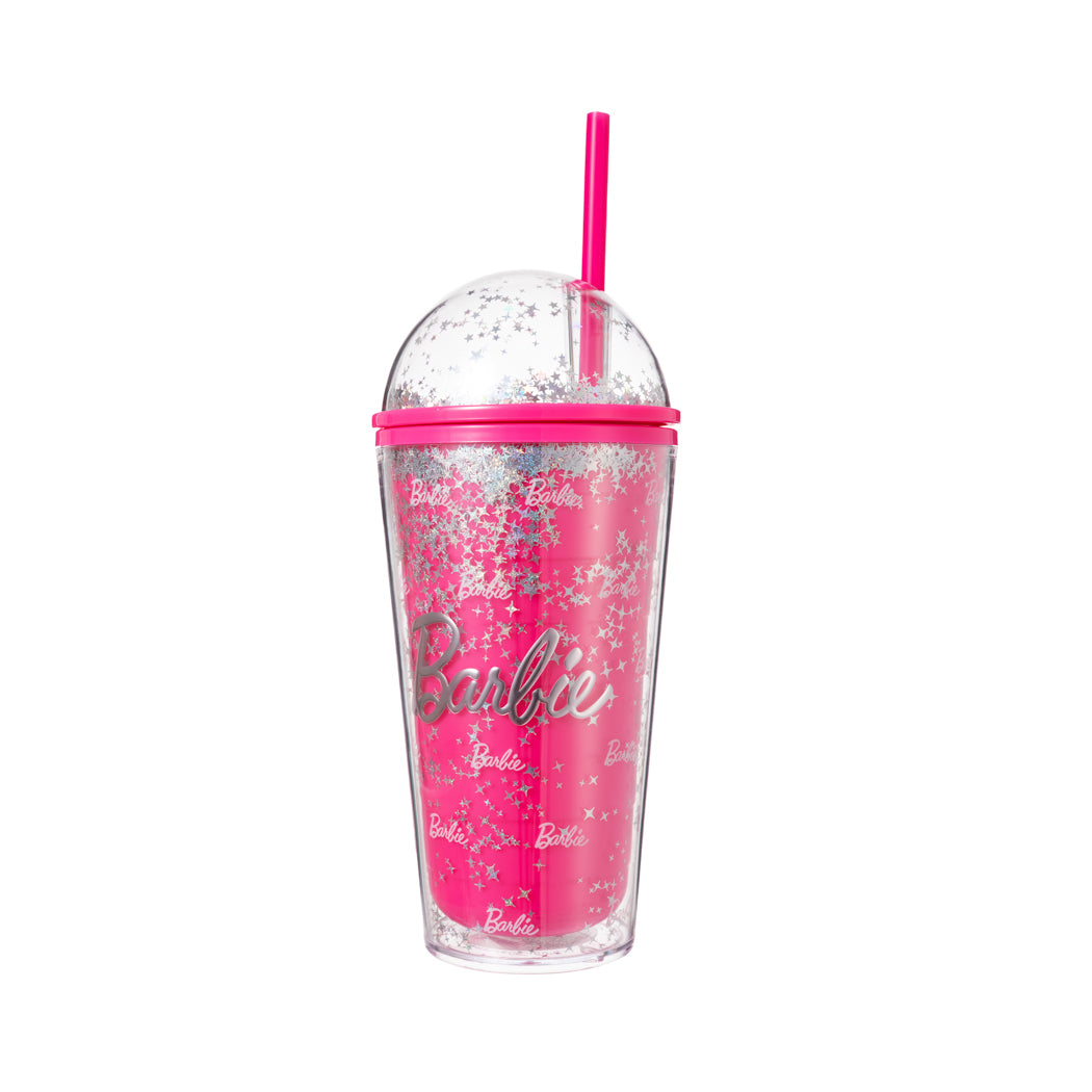 MINISO BARBIE COLLECTION DOUBLE WALL PLASTIC TUMBLER WITH STRAW (600ML) 2015031010100 PLASTIC WATER BOTTLE