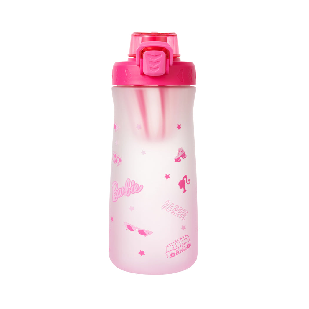 MINISO BARBIE COLLECTION PLASTIC BOTTLE WITH ONE-TOUCH FLIP TOP LID ( ROSY ) 2015031111104 LIFE DEPARTMENT
