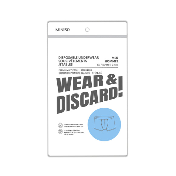 MINISO MEN'S DISPOSABLE UNDERWEAR ( 3 PCS ) ( XL ) 2015031710109 SKIN CARE & CLEANSING PRODUCTS