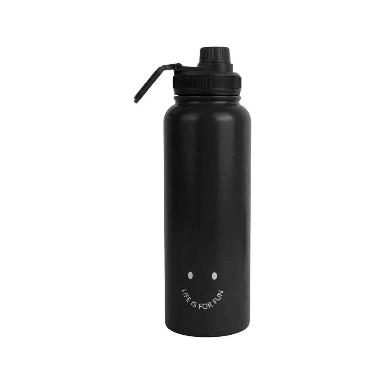 MINISO SOLID COLOR HANDHELD STAINLESS STEEL WATER BOTTLE 1.4L(BLACK) 2015239614100 STEEL CUP