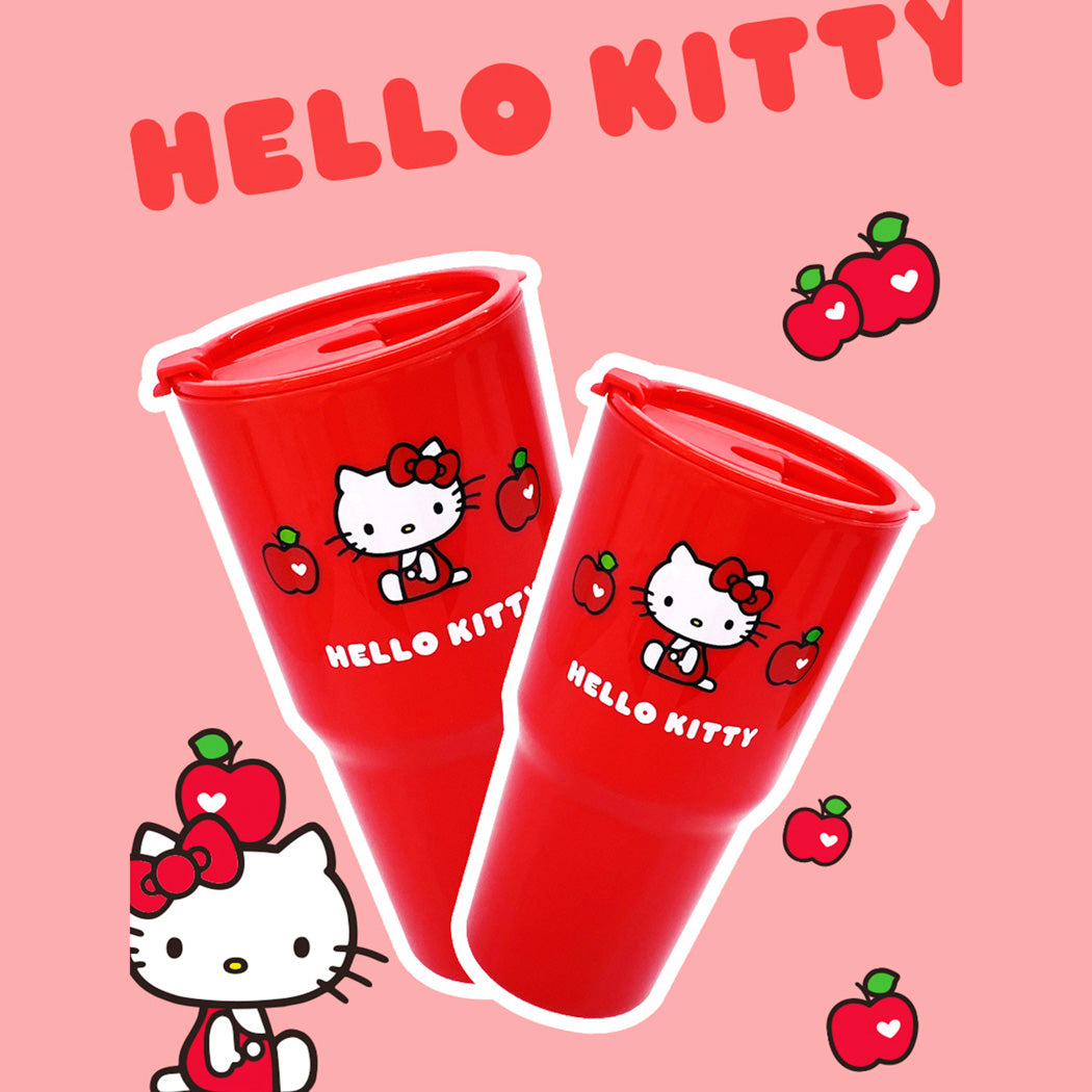 MINISO HELLO KITTY APPLE COLLECTION PLASTIC TUMBLER WITH FLIP LID (800ML) 2015243310104 PLASTIC WATER BOTTLE