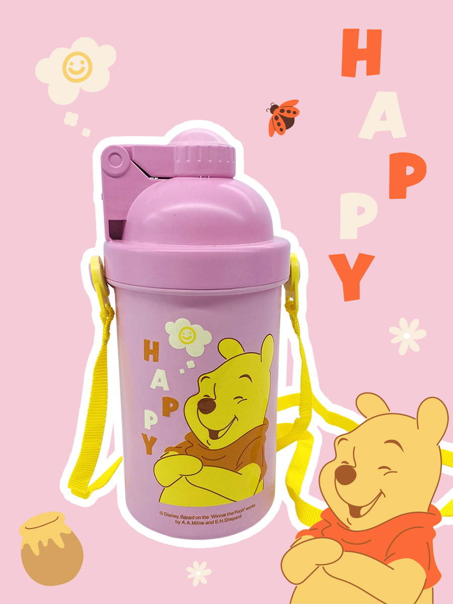 MINISO DISNEY WINNIE THE POOH COLLECTION PLASTIC WATER BOTTLE WITH SHOULDER STRAP ( 500ML ) ( WINNIE THE POOH ) 2015300710106 LIFE DEPARTMENT
