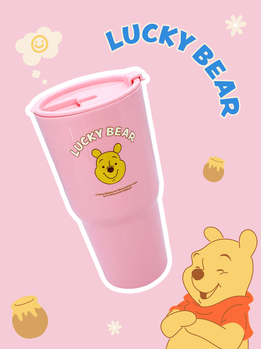MINISO DISNEY WINNIE THE POOH COLLECTION PLASTIC TUMBLER WITH FLIP LID ( 800ML ) ( WINNIE THE POOH ) 2015300910100 LIFE DEPARTMENT