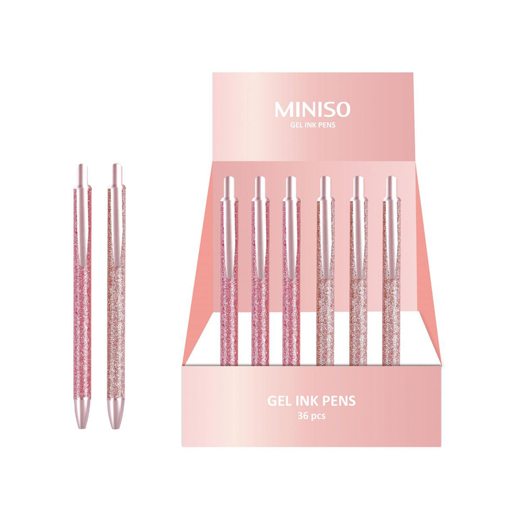 MINISO ROSE GOLD SERIES TWINKLING BALLPOINT PEN (2 ASSORTED MODELS) PDQ 2015309110105 PEN