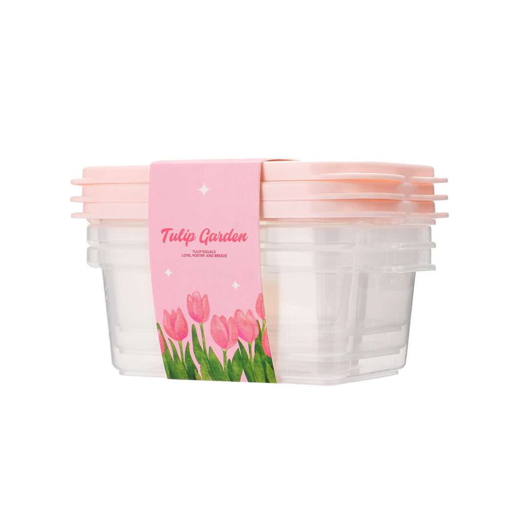 MINISO TULIP GARDEN COLLECTION FOOD STORAGE CONTAINERS (3 PCS) 2015453710107 FOOD CONTAINER