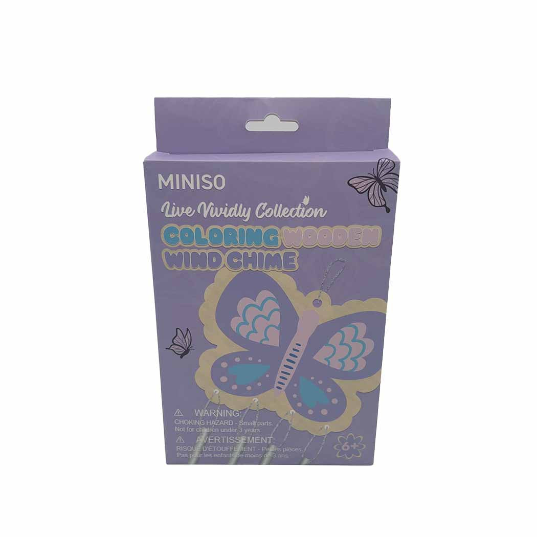 MINISO LIVE VIVIDLY COLLECTION COLORING WOODEN WIND CHIME 2015648810100 PAINTING TOYS