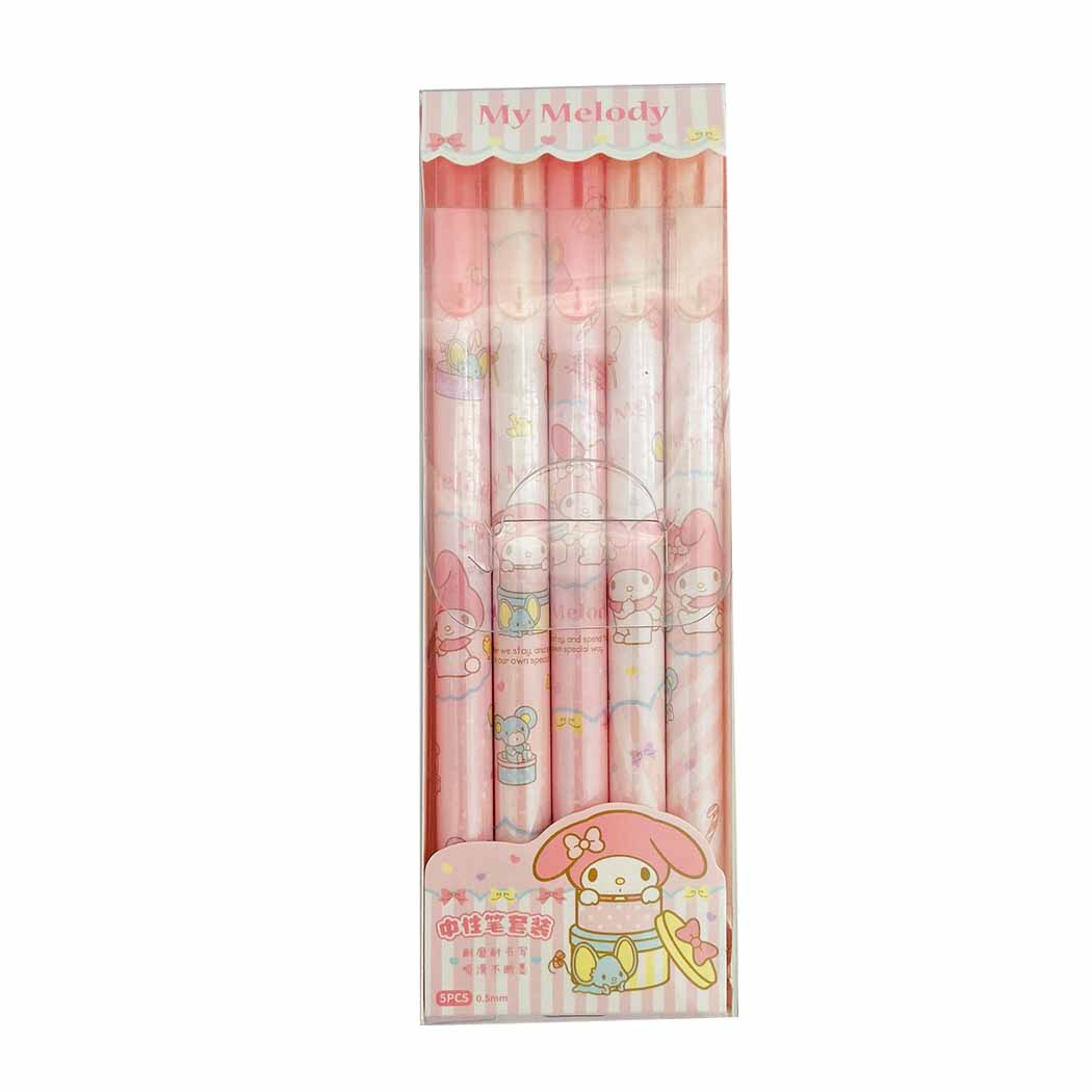 MINISO MY MELODY 5-PIECE PEN SET ( 0.5MM, BLACK ) PDQ 2016244610101 PEN