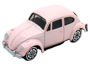 MINISO 3IN. ALLOY CAR MODEL (GENUINE LICENSE - VOLKSWAGEN BEETLE - PINK) 2016271410101 INERTIA TOYS