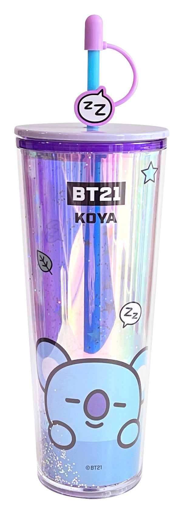 MINISO BT21 COLLECTION DOUBLE WALL PLASTIC TUMBLER WITH STRAW (800ML)(KOYA) 2016371013103 PLASTIC WATER BOTTLE