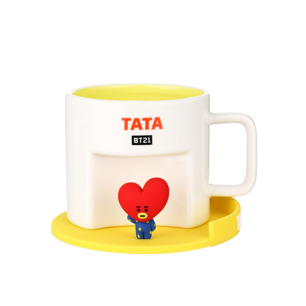 MINISO BT21 COLLECTION CARTOON CERAMIC CUP WITH COASTER ( 450ML ) ( TATA ) 2016371110109 CERAMIC MUG