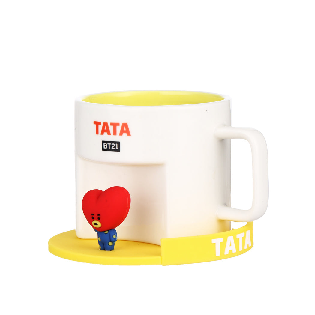 MINISO BT21 COLLECTION CARTOON CERAMIC CUP WITH COASTER ( 450ML ) ( TATA ) 2016371110109 CERAMIC MUG