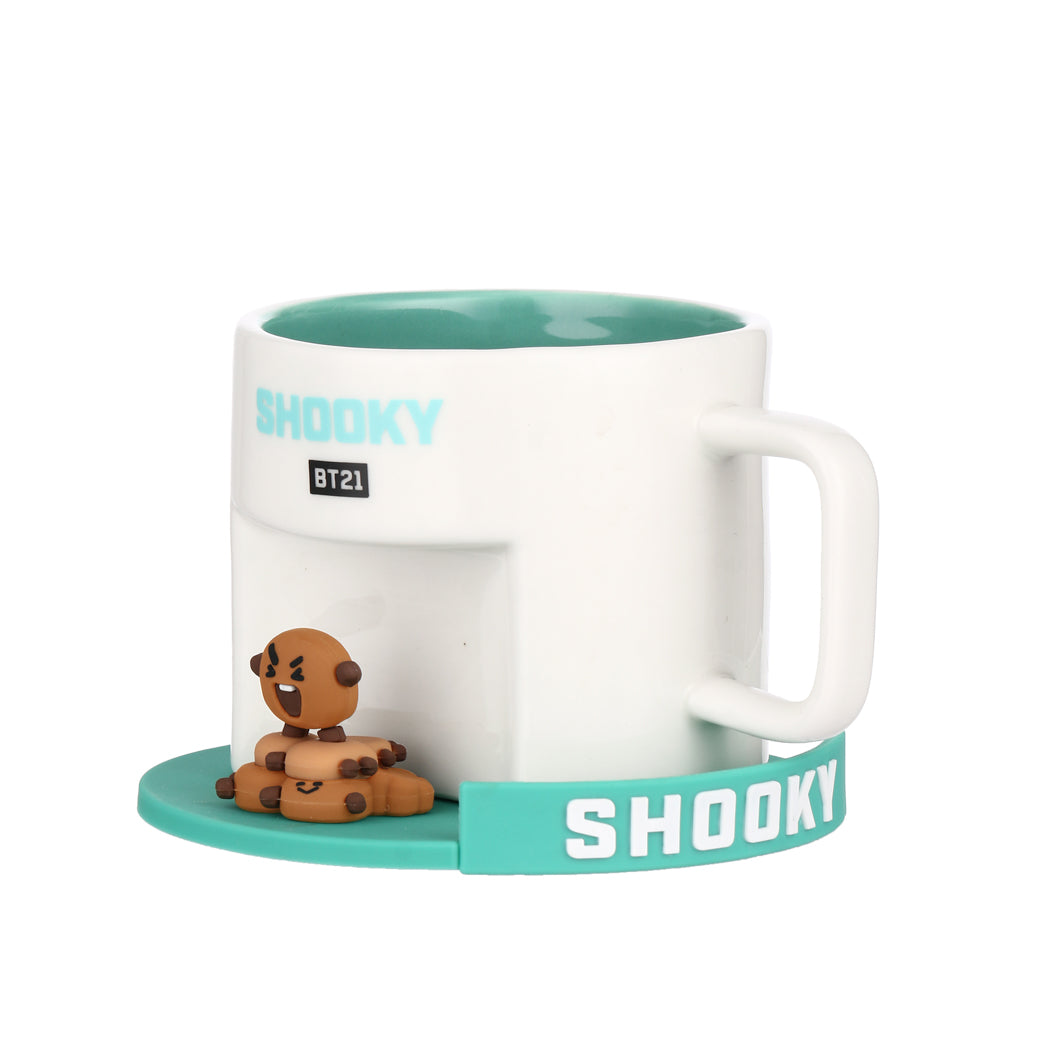 MINISO BT21 COLLECTION CARTOON CERAMIC CUP WITH COASTER ( 450ML ) ( SHOOKY ) 2016371111106 CERAMIC MUG