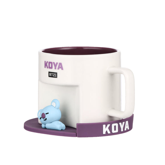 MINISO BT21 COLLECTION CARTOON CERAMIC CUP WITH COASTER ( 450ML ) ( KOYA ) 2016371112103 CERAMIC MUG