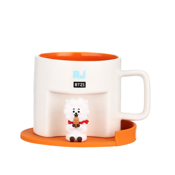 MINISO BT21 COLLECTION CARTOON CERAMIC CUP WITH COASTER ( 450ML ) ( RJ ) 2016371113100 CERAMIC MUG