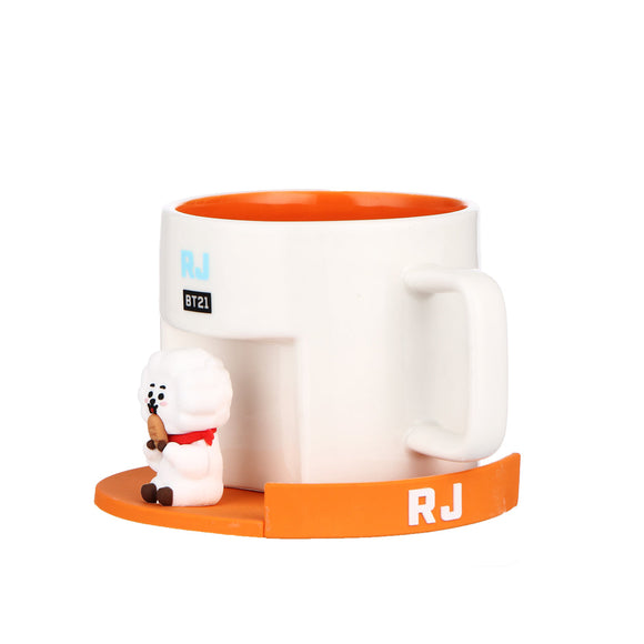 MINISO BT21 COLLECTION CARTOON CERAMIC CUP WITH COASTER ( 450ML ) ( RJ ) 2016371113100 CERAMIC MUG