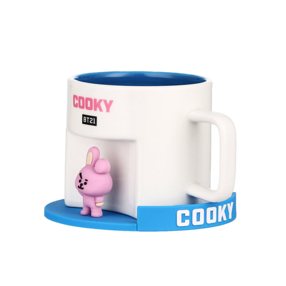 MINISO BT21 COLLECTION CARTOON CERAMIC CUP WITH COASTER ( 450ML ) ( COOKY ) 2016371114107 CERAMIC MUG