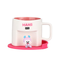 MINISO BT21 COLLECTION CARTOON CERAMIC CUP WITH COASTER ( 450ML ) ( MANG ) 2016371115104 CERAMIC MUG