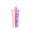 MINISO BARBIE SHINING COLLECTION DOUBLE WALL TUMBLER WITH STRAW (775ML) 2016419010101 PLASTIC WATER BOTTLE-1