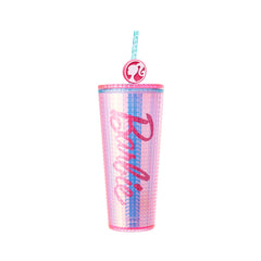 MINISO BARBIE SHINING COLLECTION DOUBLE WALL TUMBLER WITH STRAW (775ML) 2016419010101 PLASTIC WATER BOTTLE