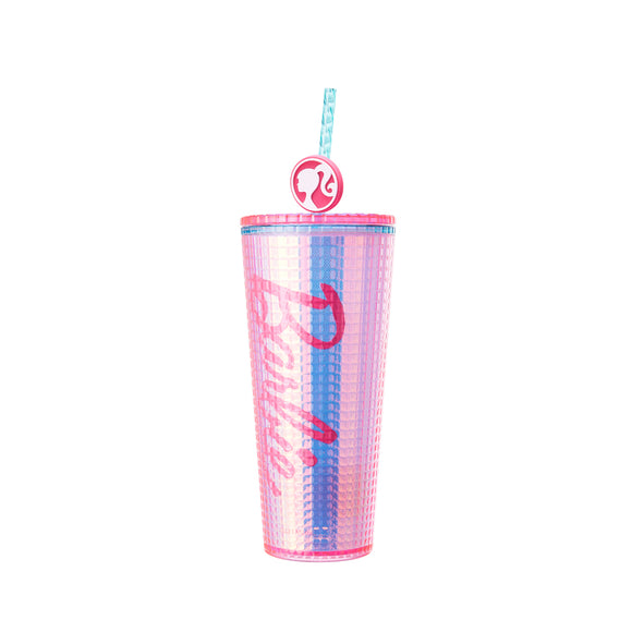 MINISO BARBIE SHINING COLLECTION DOUBLE WALL TUMBLER WITH STRAW (775ML) 2016419010101 PLASTIC WATER BOTTLE
