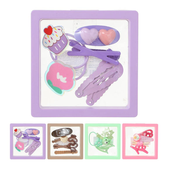 MINISO HAIR ACCESSORIES SET WITH COLORFUL STORAGE BOX (6 PCS) 2016469110103 HAIR CLIPPERS