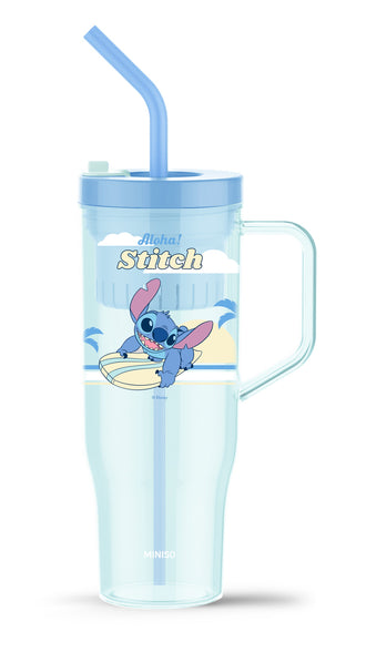 MINISO DISNEY LILO & STITCH COLLECTION PLASTIC TUMBLER WITH STRAW (1250ML)(STITCH) 2016500911102 PLASTIC WATER BOTTLE