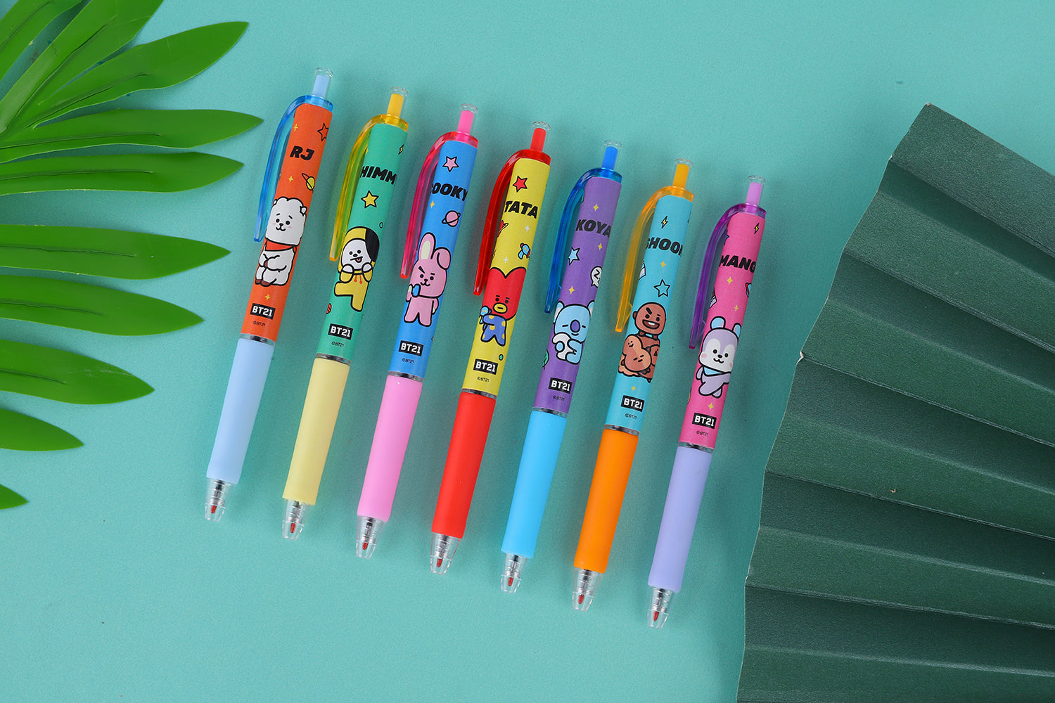 MINISO BT21 COLLECTION RETRACTABLE GEL PEN ( 7 ASSORTED MODELS ) PDQ 2016511810104 PEN