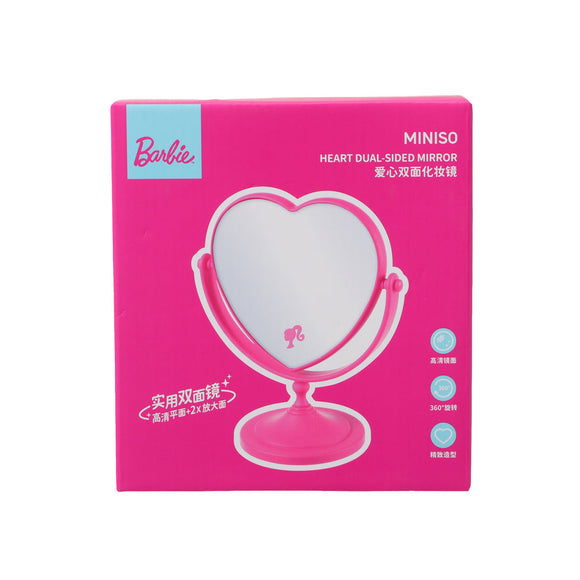 MINISO BARBIE SHINING COLLECTION HEART DUAL-SIDED MIRROR 2016572110106 TABLE MIRROR