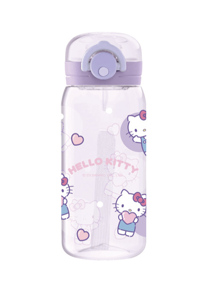 MINISO SANRIO CHARACTERS PLASTIC BOTTLE WITH STRAP (450ML)(HELLO KITTY) 2016646710102 PLASTIC WATER BOTTLE