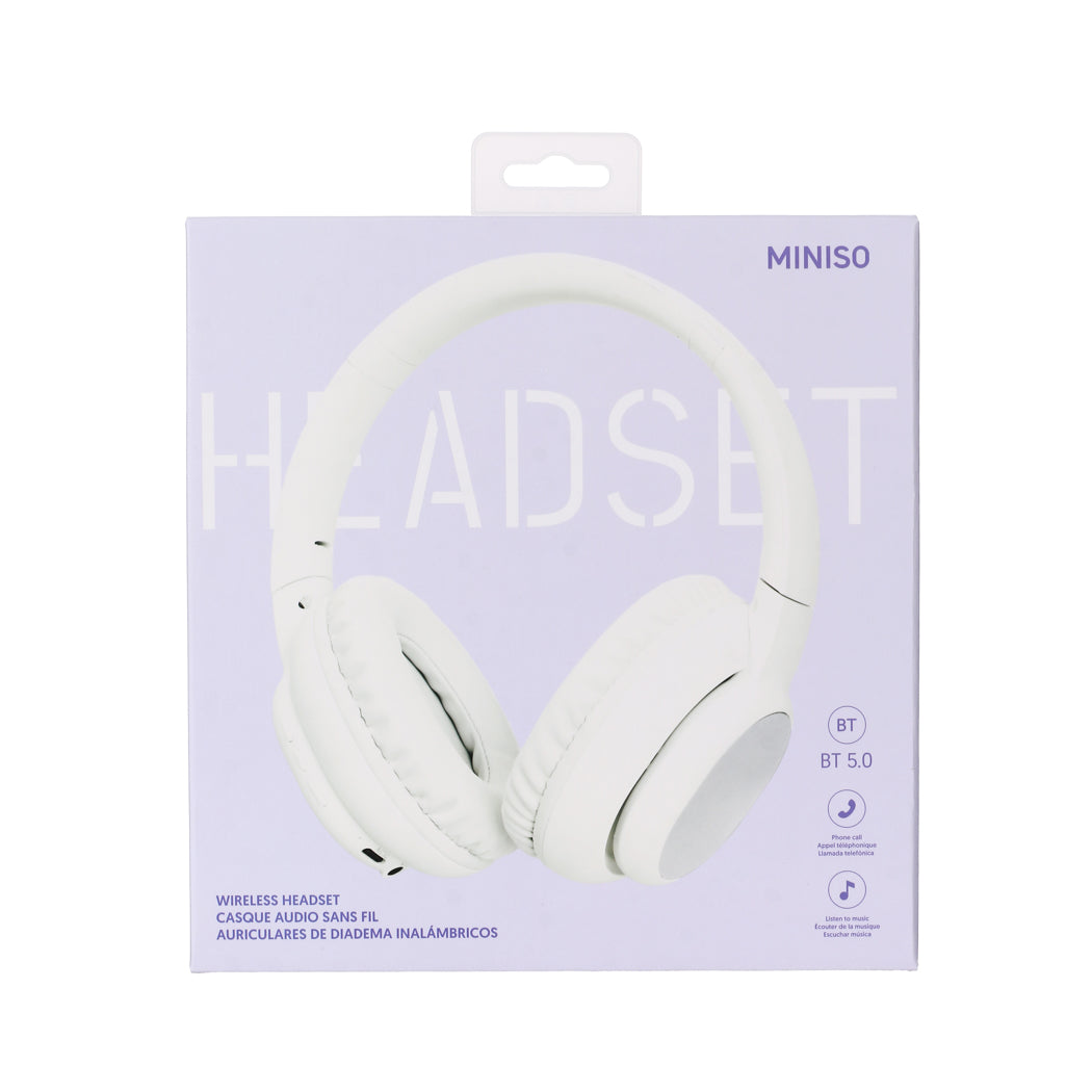 MINISO ELEGANCE WIRELESS HEADSET  MODEL: P6(WHITE) 2016743910108 HEADPHONES