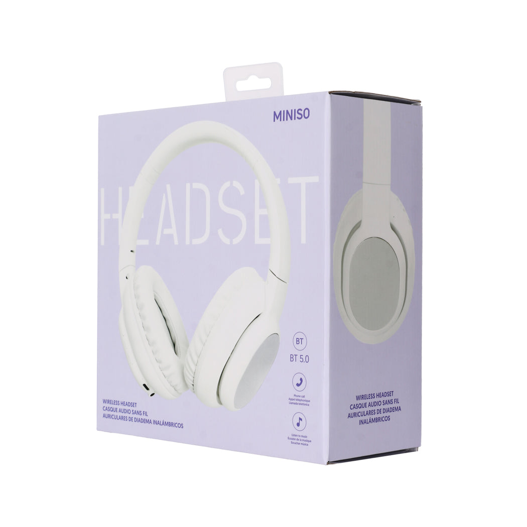 MINISO ELEGANCE WIRELESS HEADSET  MODEL: P6(WHITE) 2016743910108 HEADPHONES