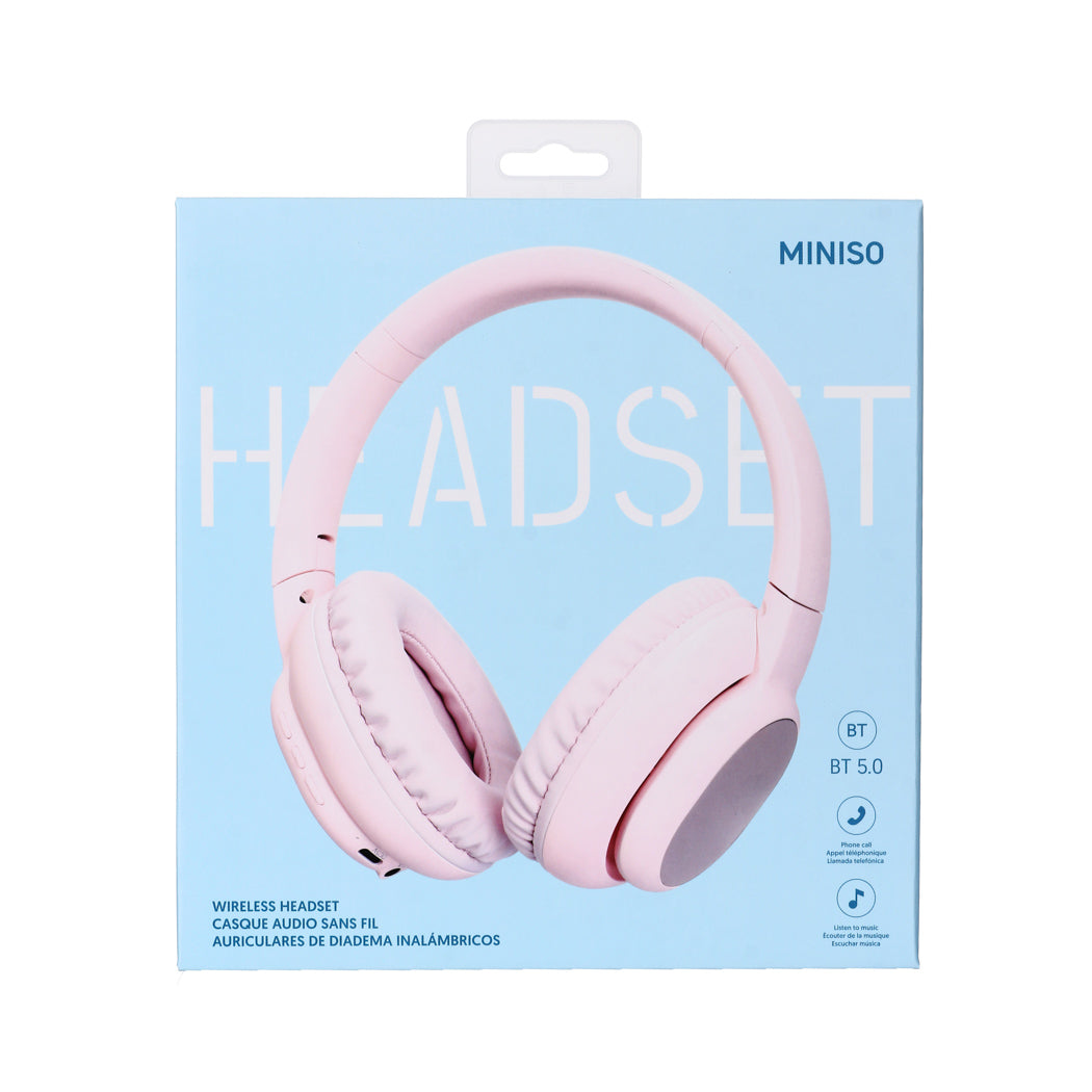 MINISO ELEGANCE WIRELESS HEADSET MODEL: P6 ( PINK ) 2016743912102 WIRELESS HEADPHONES