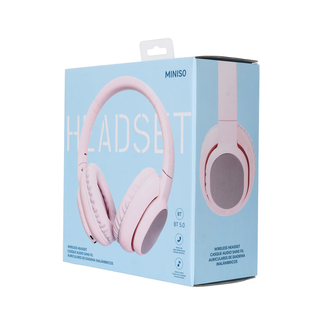 MINISO ELEGANCE WIRELESS HEADSET MODEL: P6 ( PINK ) 2016743912102 WIRELESS HEADPHONES