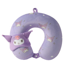 MINISO SANRIO CHARACTERS MEMORY FOAM NECK PILLOW WITH SLEEP MASK(KUROMI) 2016790911103 U-SHAPED NECK PILLOW