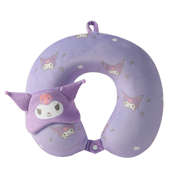 MINISO SANRIO CHARACTERS MEMORY FOAM NECK PILLOW WITH SLEEP MASK(KUROMI) 2016790911103 U-SHAPED NECK PILLOW