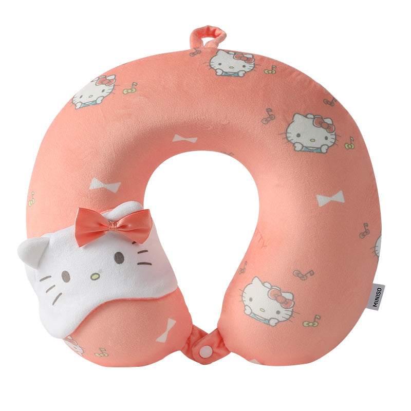 MINISO SANRIO CHARACTERS MEMORY FOAM NECK PILLOW WITH SLEEP MASK(HELLO KITTY) 2016790912100 U-SHAPED NECK PILLOW