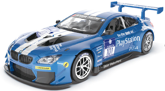 MINISO 1:24 SOUND & LIGHT ALLOY CAR MODEL ( GENUINE LICENSE ) - BMW M6 GT3 ( BLUE ) 2016827210100 TOY WITH SOUND AND LIGHT