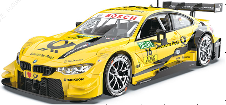 MINISO 1:24 SOUND & LIGHT ALLOY CAR MODEL ( GENUINE LICENSE ) - BMW M4 DTM ( YELLOW ) 2016827510101 TOY WITH SOUND AND LIGHT