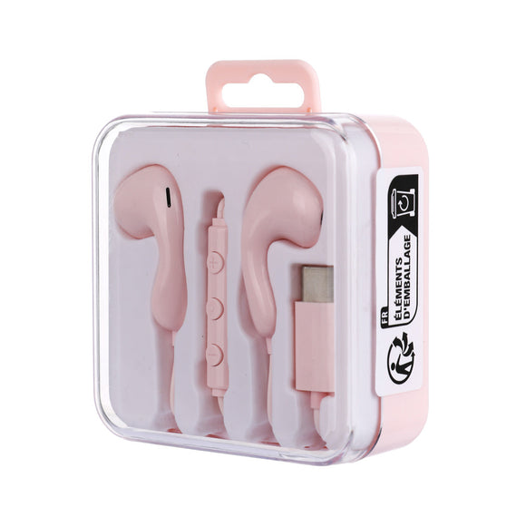 MINISO ELEGANCE SERIES TYPE-C IN-EAR EARPHONES  MODEL: 6312(PINK) 2016848412101 EARPHONES