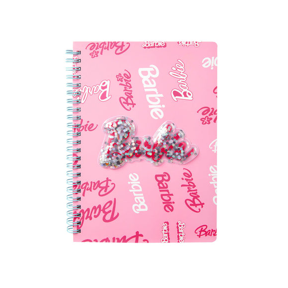 MINISO BARBIE SHINING COLLECTION SHAKING GLITTER A5 WIRE-BOUND BOOK ( 80 SHEETS ) 2016951510107 WIREBOUND BOOK
