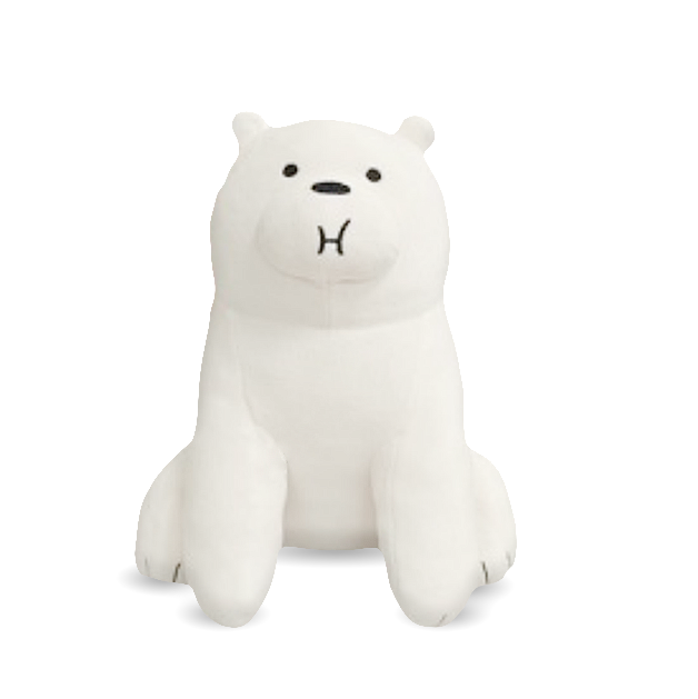 MINISO WE BARE BEARS SEASIDE MUSIC FESTIVAL 11IN. CROUCHING PLUSH TOY (ICE BEAR) 2017029412101 IP PLUSH