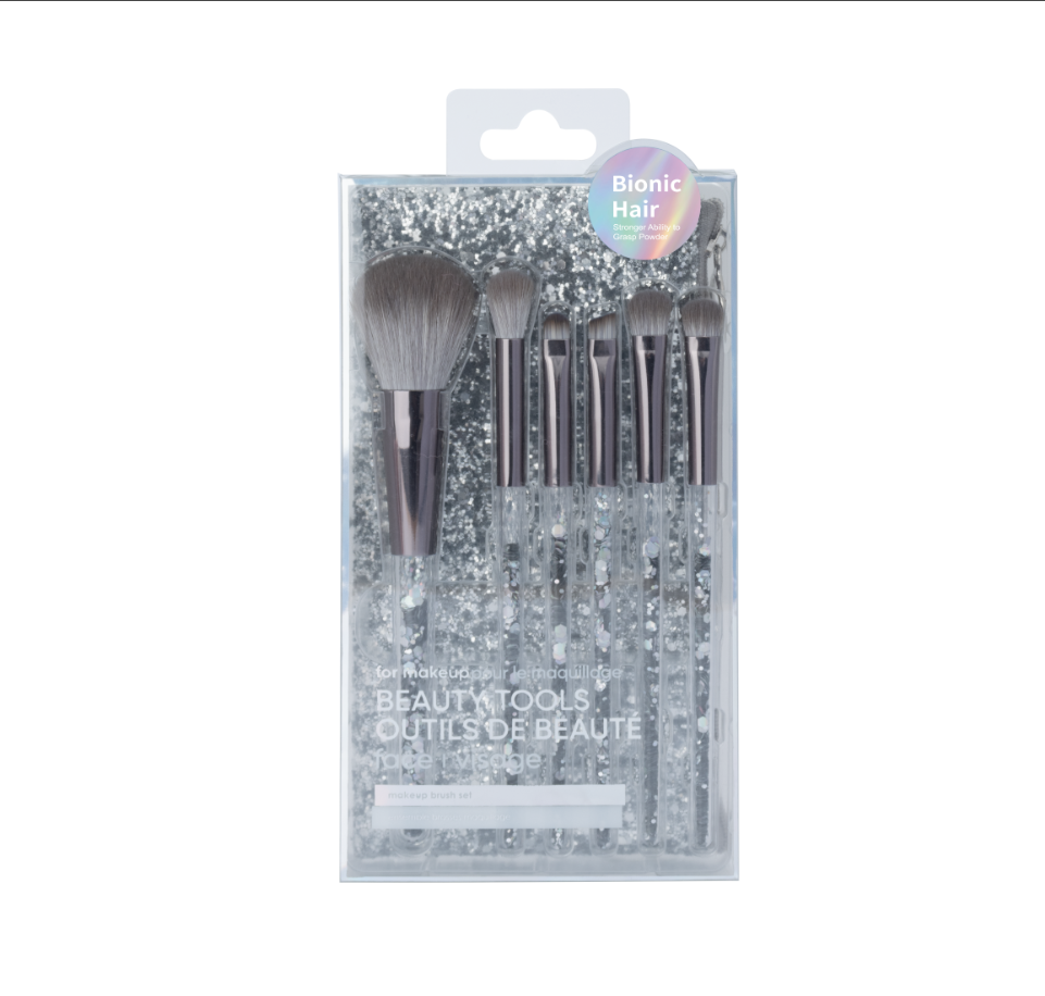 MINISO MAKEUP BRUSHES WITH ZIPPER BAG (6 PCS, GRAY) 2017037510103 MAKEUP BRUSH