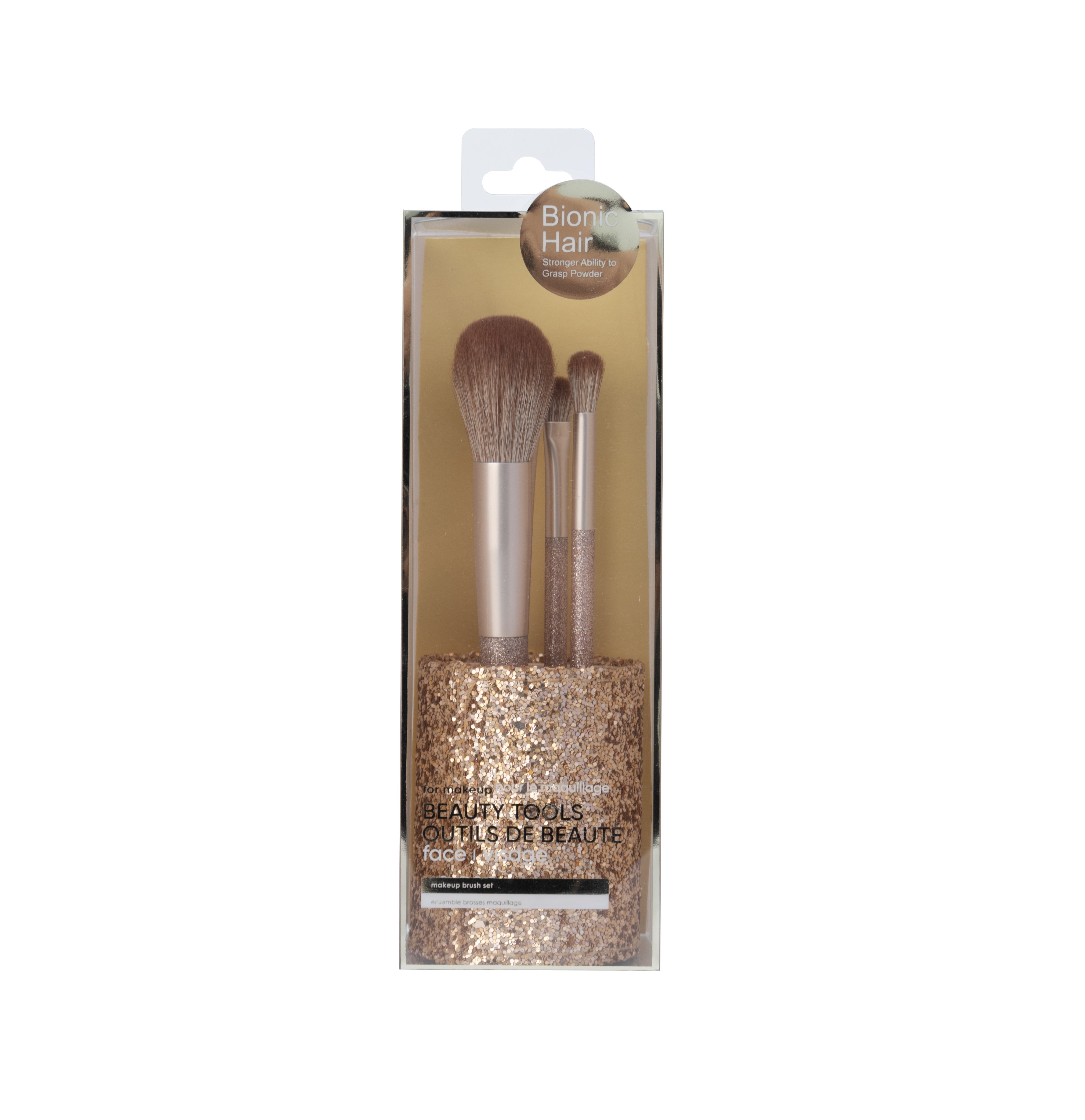 MINISO MAKEUP BRUSHES SET WITH HOLDER (4 PCS, GOLD) 2017037810104 MAKEUP BRUSH